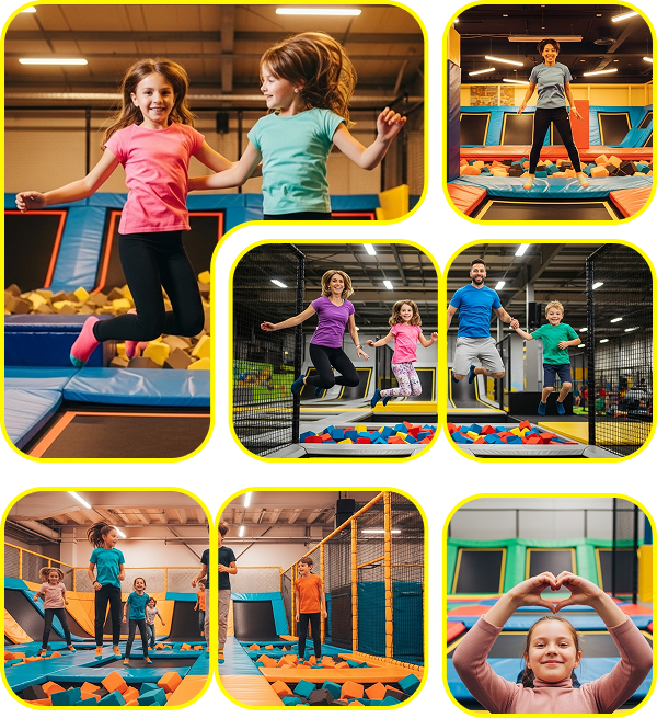 Crianças brincando e pulando